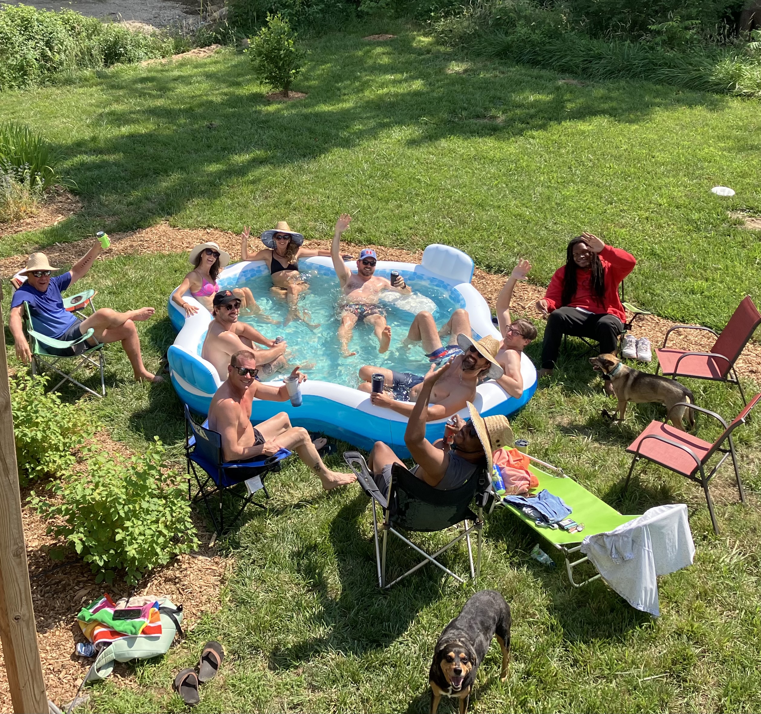 Backyard pool party