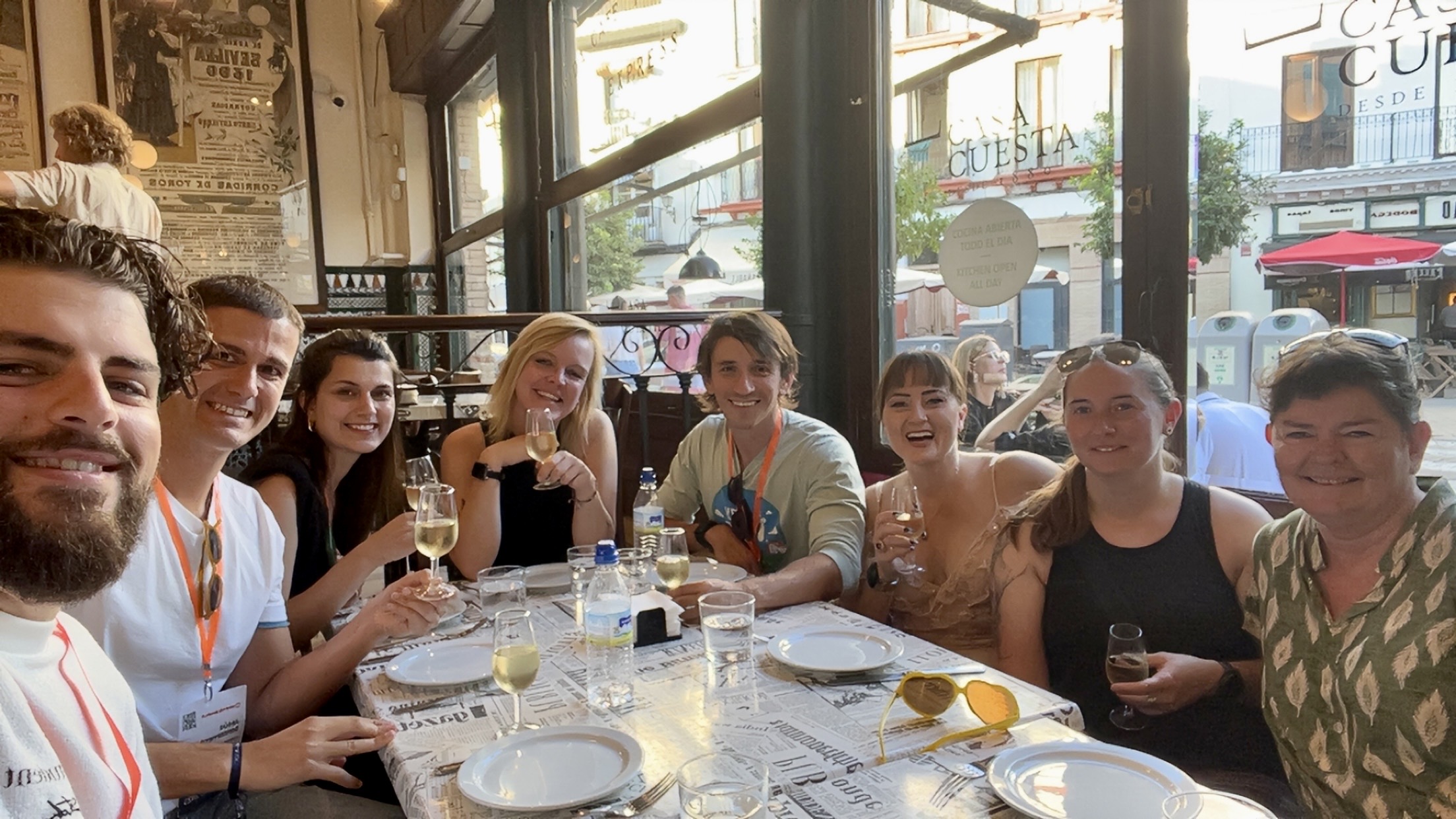 Ryan at HostelWorld Conference in Seville, Spain with other hostel owners