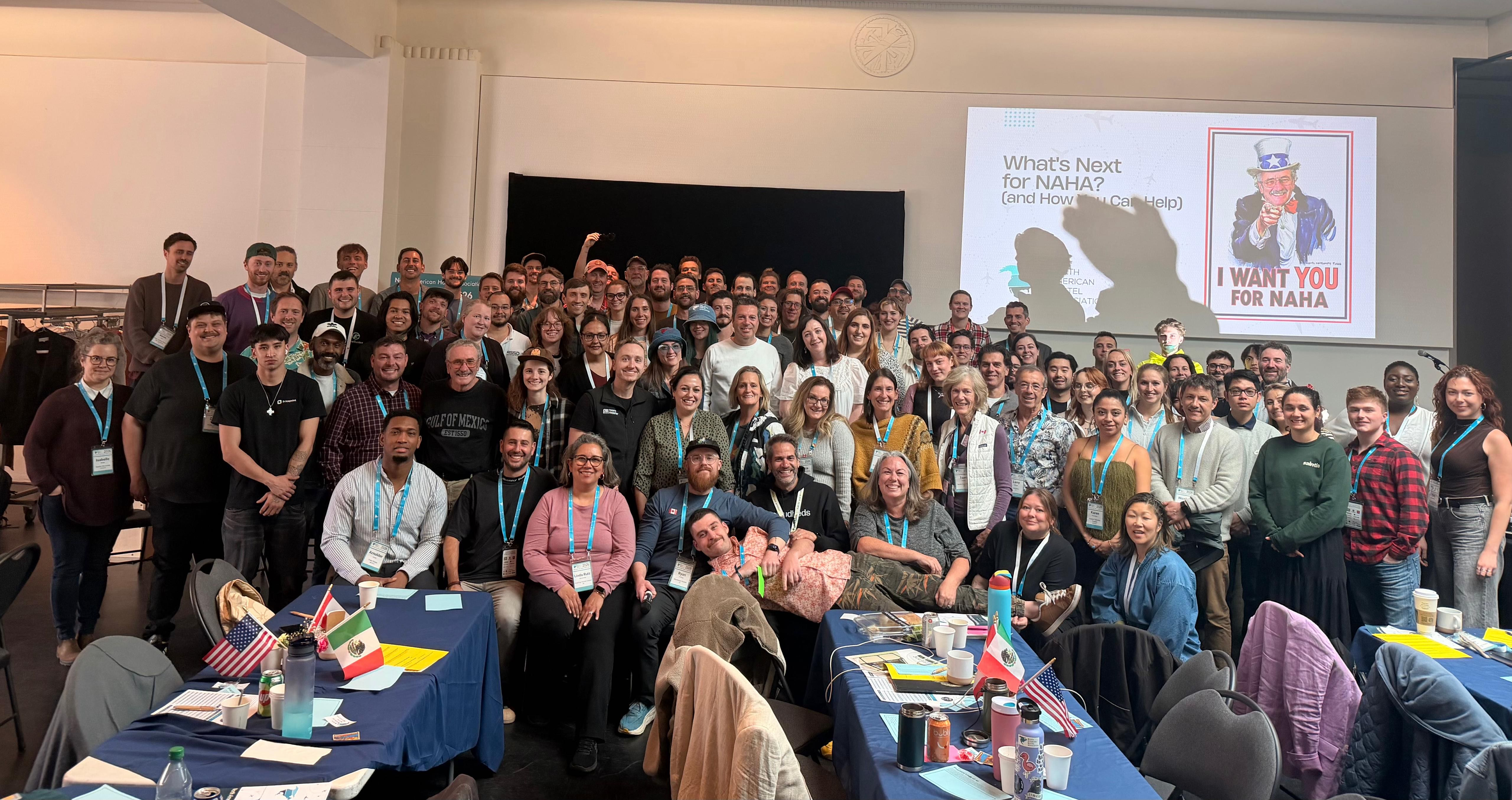 Hostel owners from across the United States at the NAHA conference in Montreal